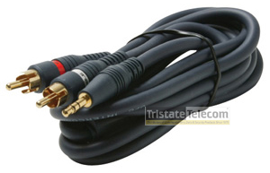 Y Cable 2 RCA Male-3.5mm
Stereo Plug 4FT