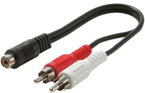 STEREN | Y Cable RCA Female/ 2
RCA Male 6&quot;