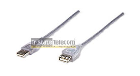 Manhattan | USB Cable 10&#39; A-A
Male to Female Translucent
Silver
