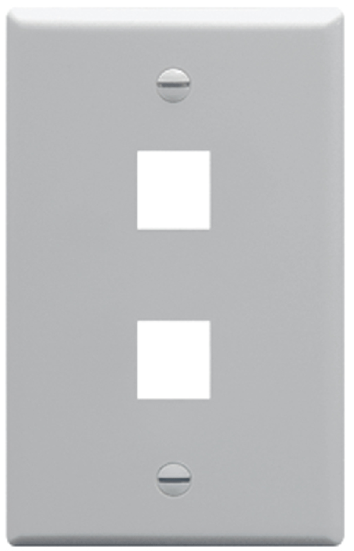 ICC | FACEPLATE, CLASSIC, 2 PORT, 1G GRAY
