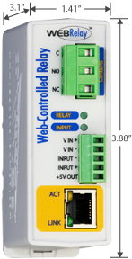 Control By Web | Web Relay POE
with Digital input range of
4-26VDC