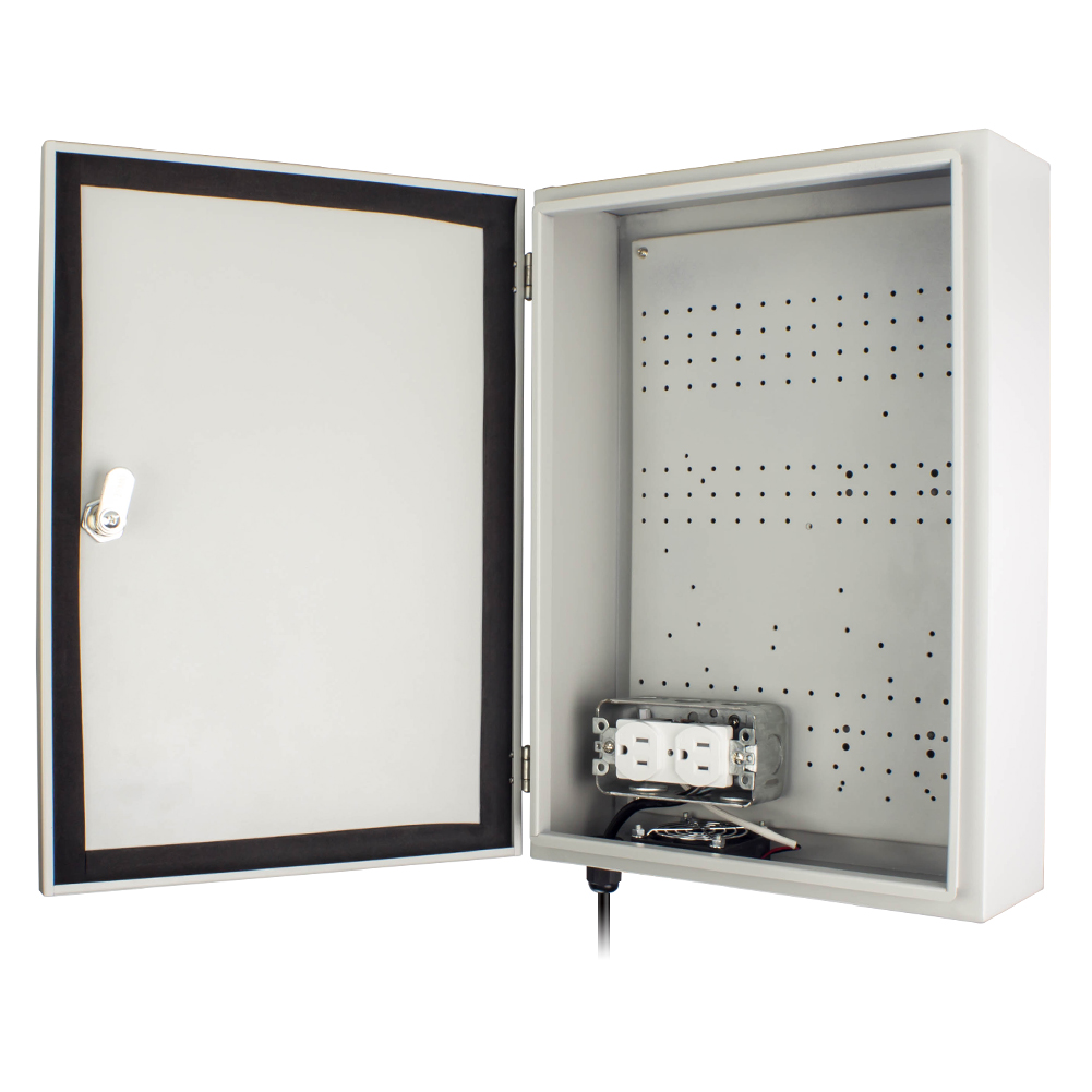 Lionbeam | Metal Enclosure
15&quot;X11&quot;X4.5 Outdoor with Power
and Fan