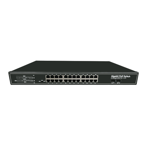 LIONBEAM | Network Switch 24
Port POE Gigabit 400W + 2
Fiber SFP Uplink Port