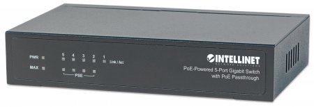 INTELLINET | Switch 5 Port Gigabit PoE Powered &amp; Pass