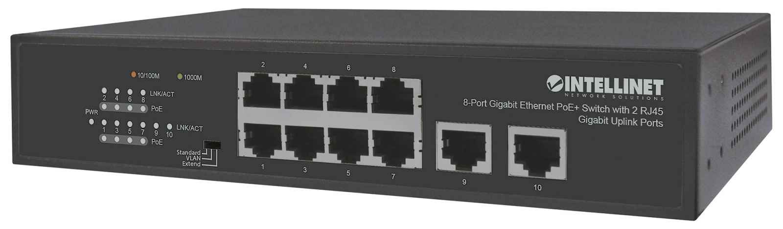 INTELLINET | Switch 8 Port Gigabit PoE+ 120 Watts