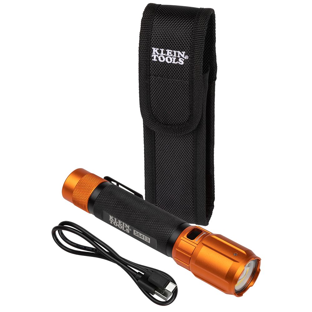 Rechargeable 2-Color LED  Flashlight with Holster