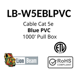 LIONBEAM | Cable Cat 5e CMR Blue 1000&#39; Pull Box