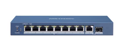 HIKVISION | Switch 8 Port
Gigabit PoE, 1 Uplink,1SFP
110W L2 Unmanaged