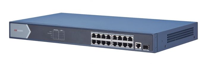 HIKVISION | Switch 16 Port Gigabit PoE, 1 Uplink,1 SFP