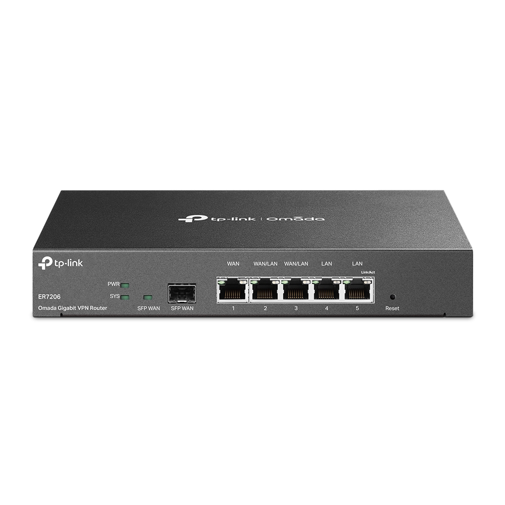 TP-LINK | TP-Link Gigabit
Multi-WAN VPN Router 1 Gigabit
SFP WAN Port 1 Gigabit RJ45
WAN Port 2 Gigabit WAN/LAN
RJ45 Ports 2 Gigabit RJ45 LAN
port