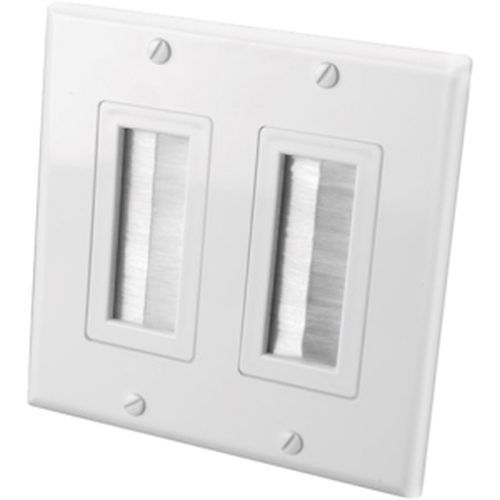 LIONBEAM | Wall Plate Decora With Brush 2 Gang WH