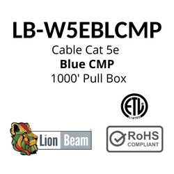 LIONBEAM | Cable Cat 5e CMP Blue 1000&#39; Pull Box