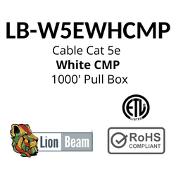 LIONBEAM | Cable Cat 5e CMP
White 1000&#39; Pull Box