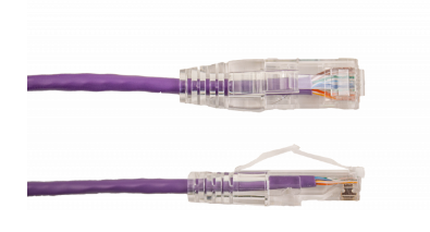 Vertical Cable | Patch Cord CAT 6A Slim Boot 0.5&#39; Purple