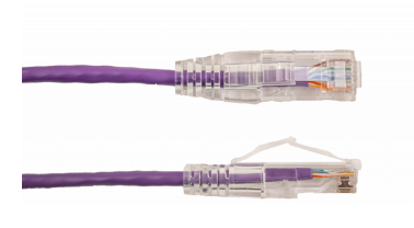 Vertical Cable | Patch Cord CAT 6A Slim Boot 1&#39; Purple