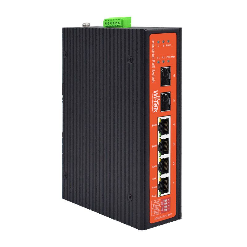 Wi-Tek | Switch 4 Ports Poe+
Gigabit 2 SFP L2 Industrial
Managed With Cloud Control
-40C&lt;tilde&gt;75C Power Supply
Not Included