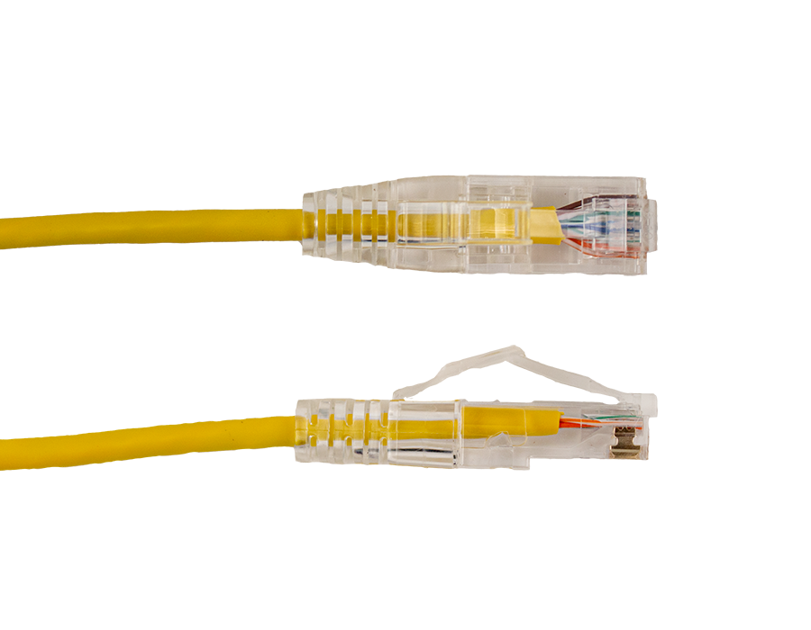 Vertical Cable | Patch Cord CAT 6A Slim Boot 0.5&#39; yellow
